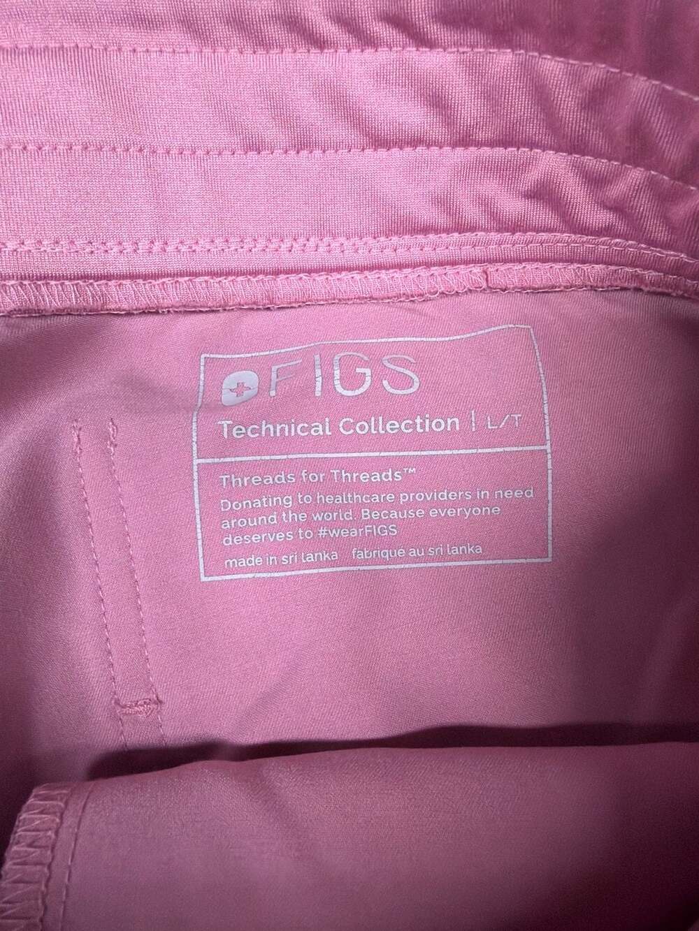 Figs Technical Collection Women's Scrub Pants Chalk Pink Size Large Tall